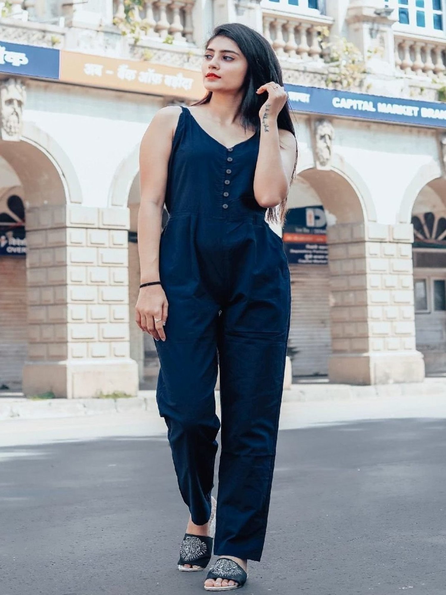 Thread and Button Royal Blue Jumpsuit