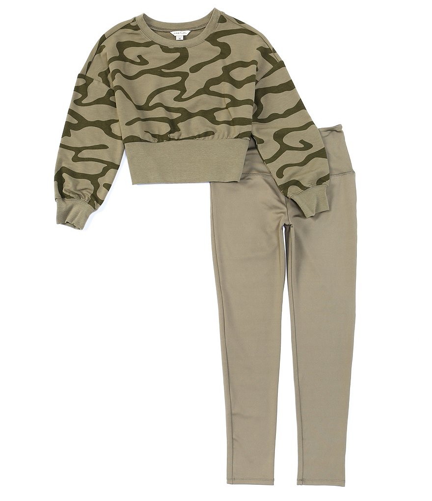 Habitual Big Girls 7-16 Long-Sleeve Printed Top & Leggings Set