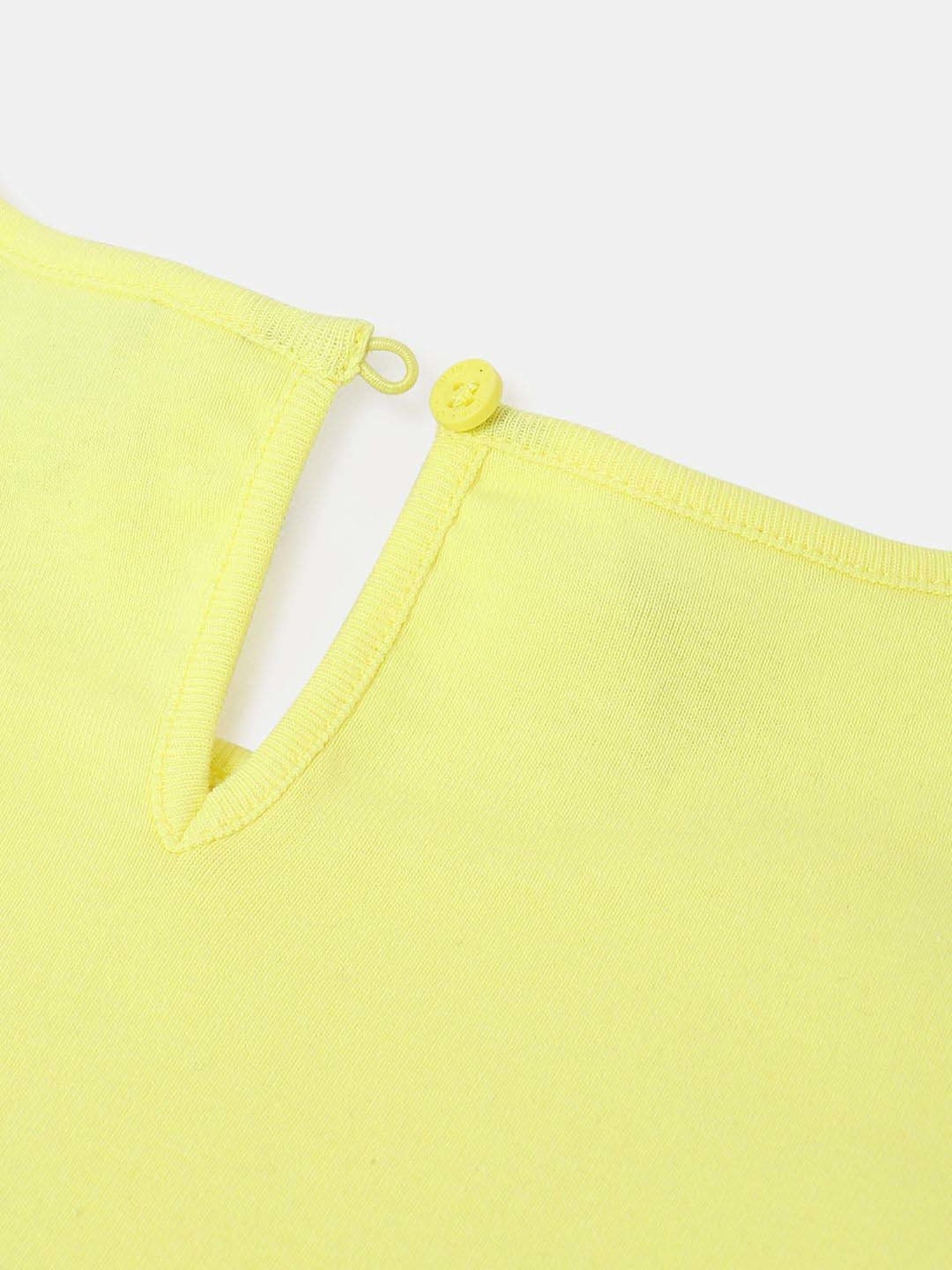 United Colors of Benetton Kids Yellow Cotton Regular Fit Dress