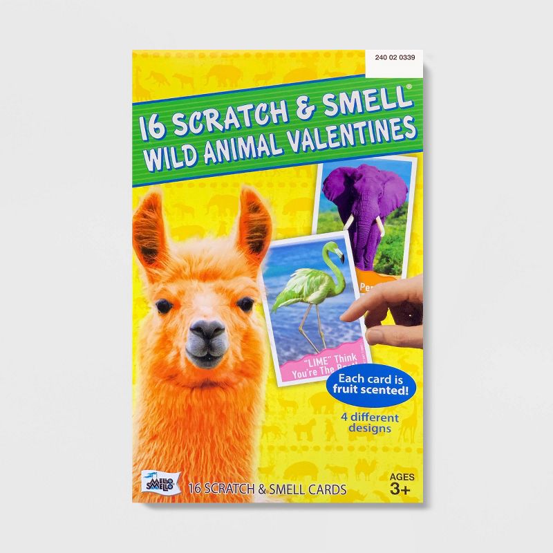 16ct Valentines Wild Animal Scratch And Smell Kit