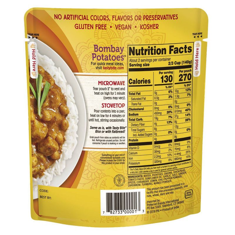 Tasty Bite Bombay Potatoes - 10oz