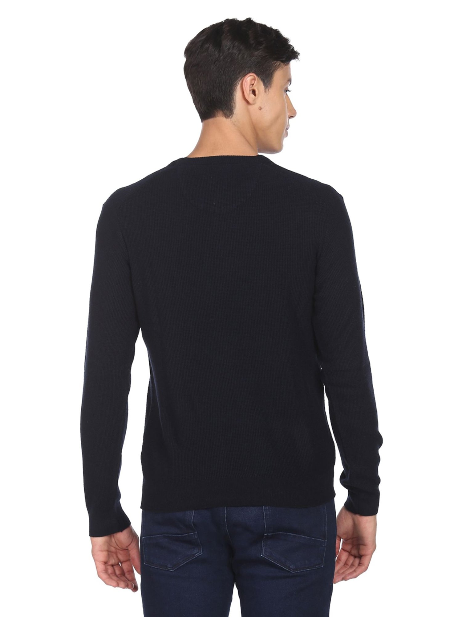 Arrow Sport Navy Blue Regular Fit Sweater