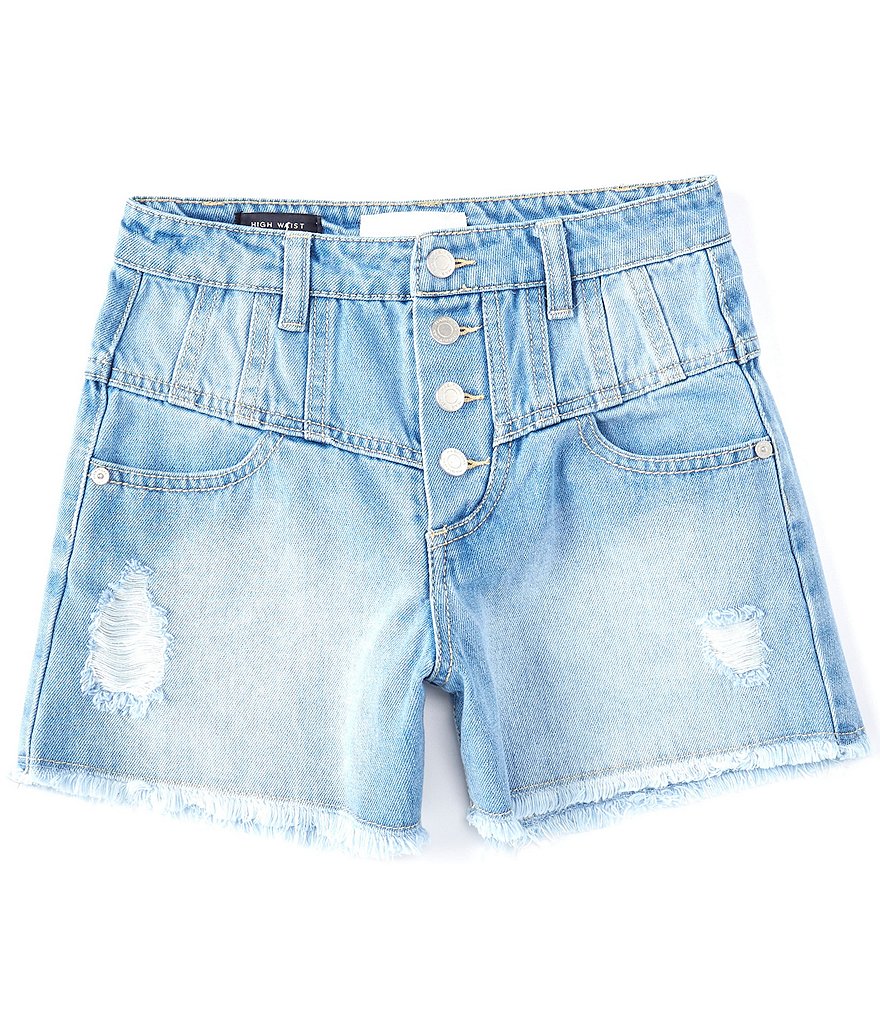 Habitual Big Girls 7-16 High-Waist Button-Front Shorts