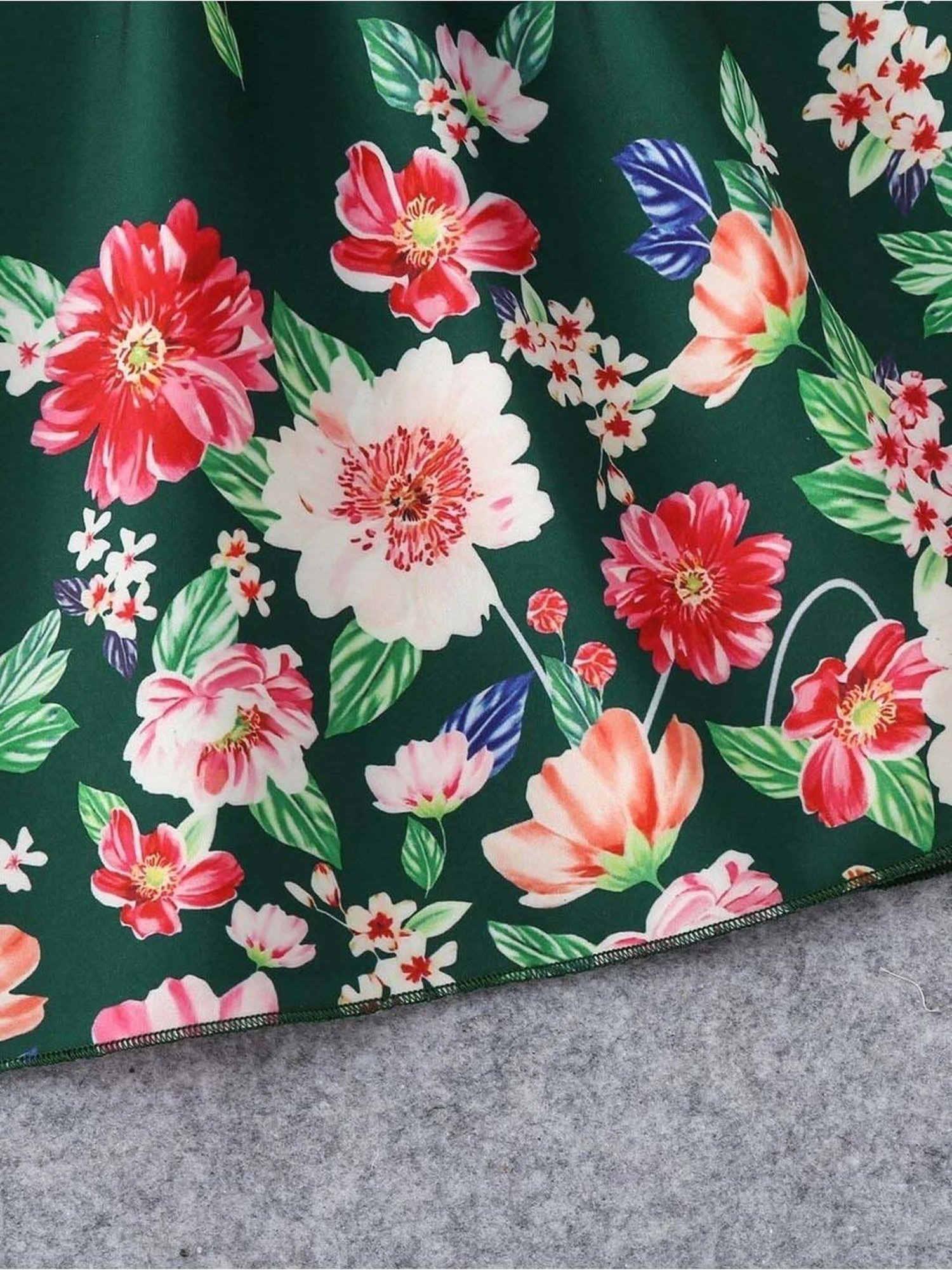 Bolly Lounge Girls Green Floral Dress