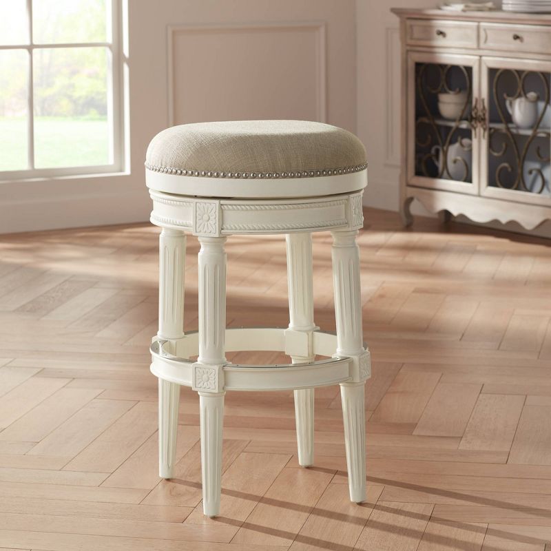 55 Downing Street Oliver Erin Cream Swivel Bar Stool