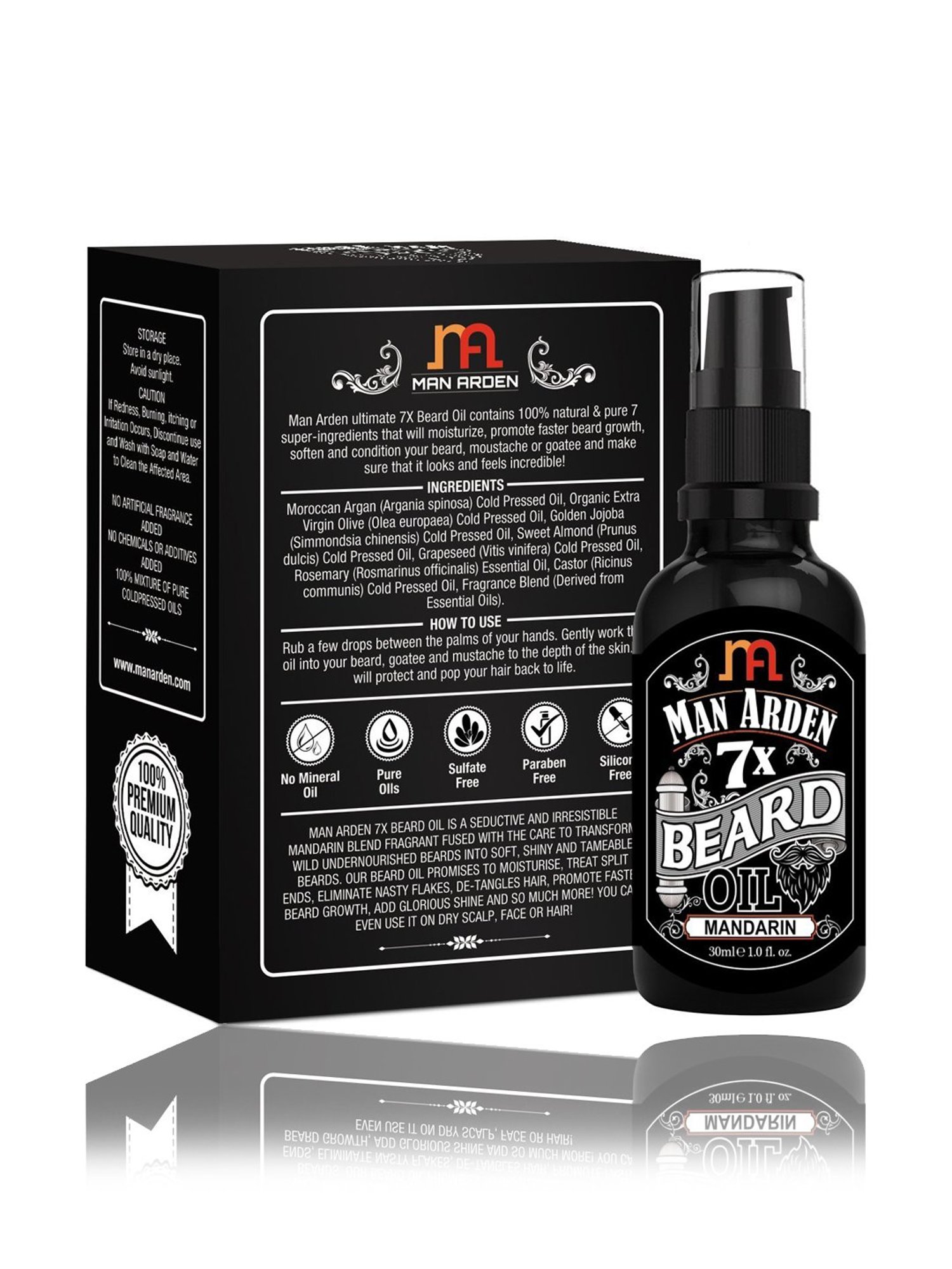 Man Arden 7X Mandarin Beard Oil - 30 ml