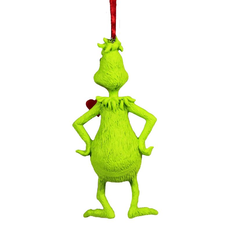 Holiday Ornament 4.5" Grinch With Heart Ornament Dr Seuss  -  Tree Ornaments