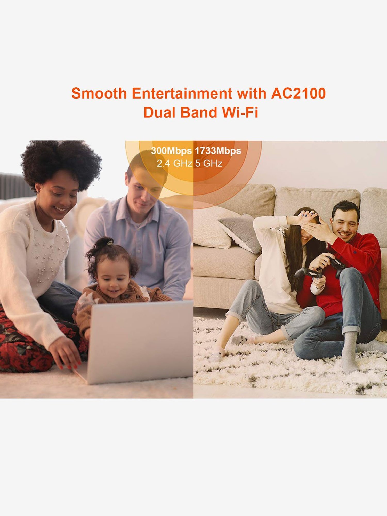 Tenda AC19 AC2100 Dual Band Wireless Gigabit Router (Black)