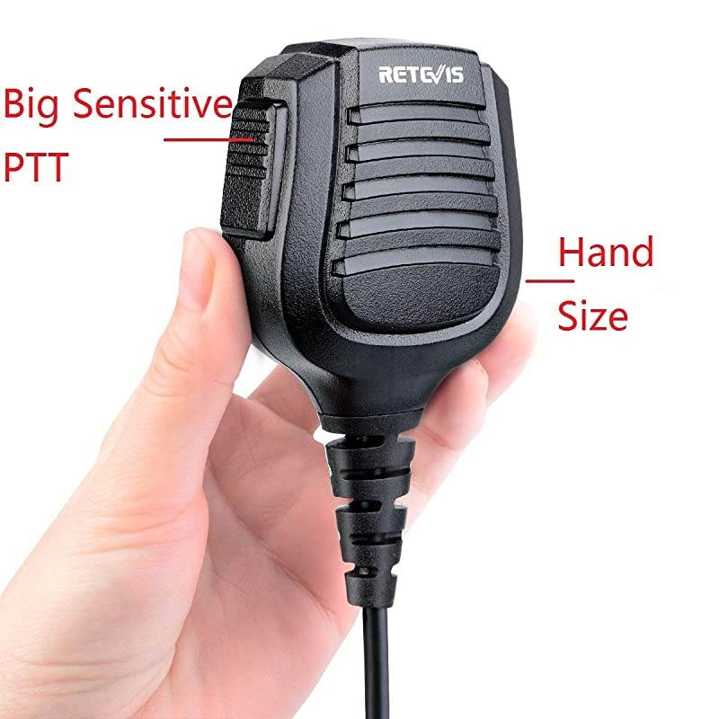 Walkie Talkie Mic Waterproof 35mm Audio Jack Shoulder Speaker Mic for Motorola CLS1110 CT150 P100 CP200D GP2000 RMV2080 2 Way Radios 2 Pack