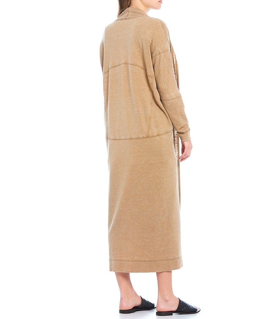 A Loves A Round Neck Long Bishop Sleeve Rib Knit Sweater