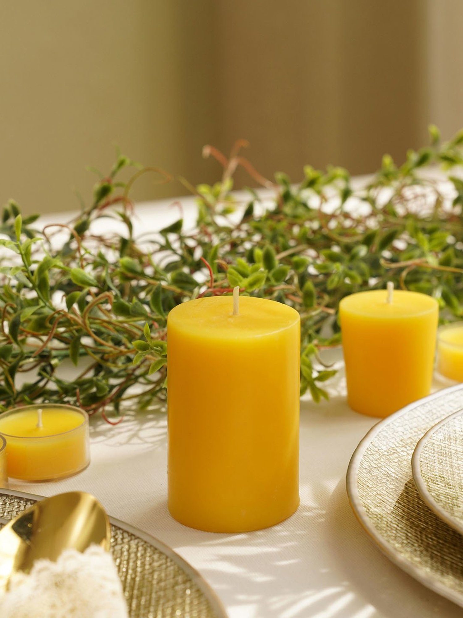 Pure Home and Living Yellow Magnolia Jasmine Pillar Candle
