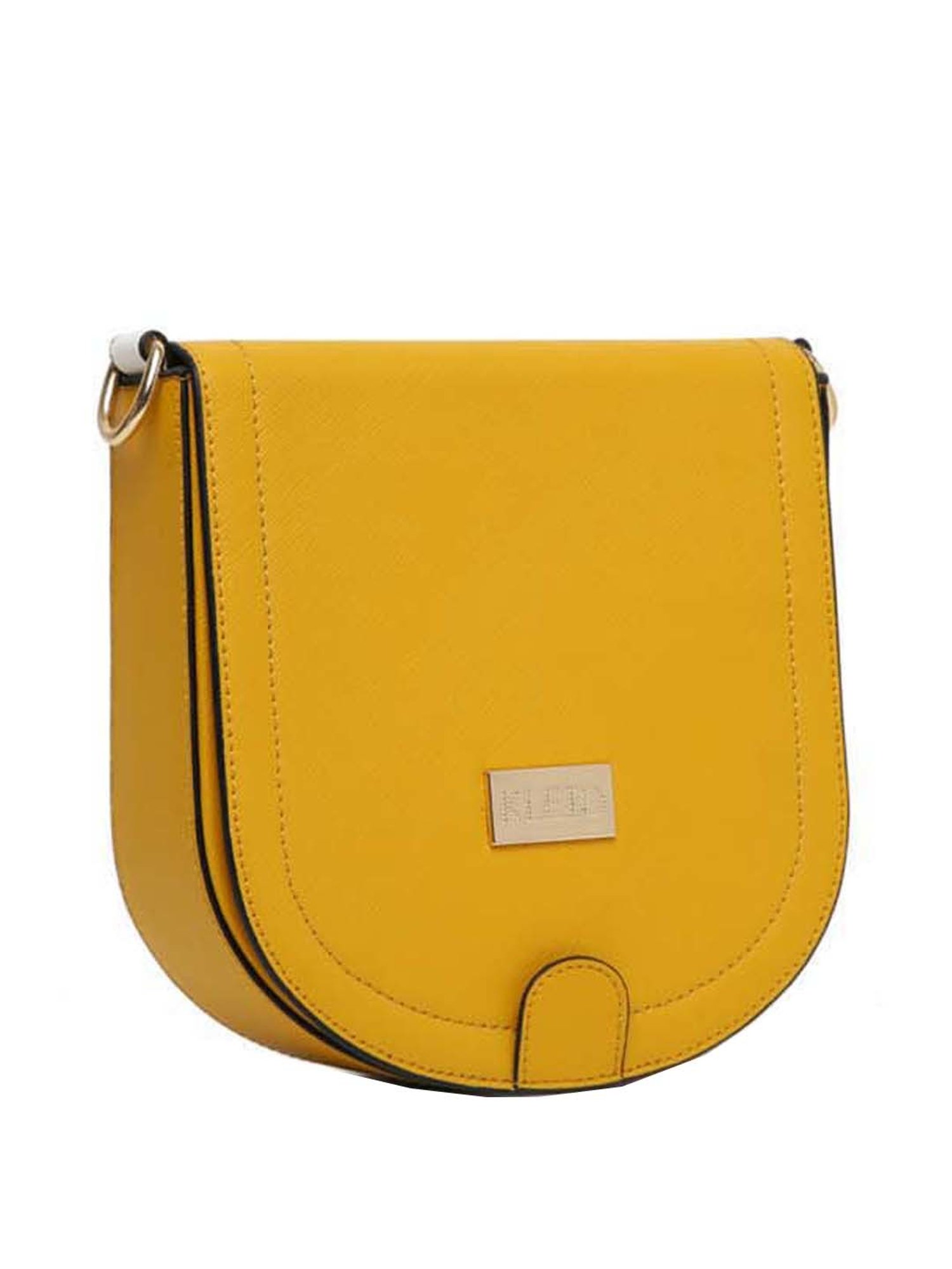 KLEIO Mustard Solid Small Sling Handbag