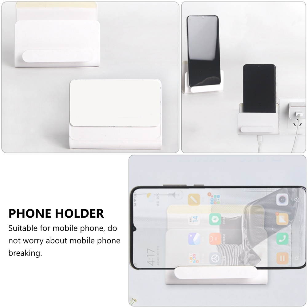 2Pcs Multipurpose Wall-Mounted Phone Supports Adhesive Punch Free Phone Holders