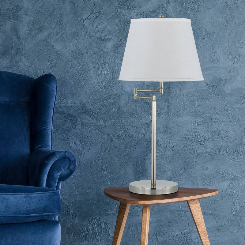 28" 3-way Andros Metal Table Lamp Brushed Steel - Cal Lighting