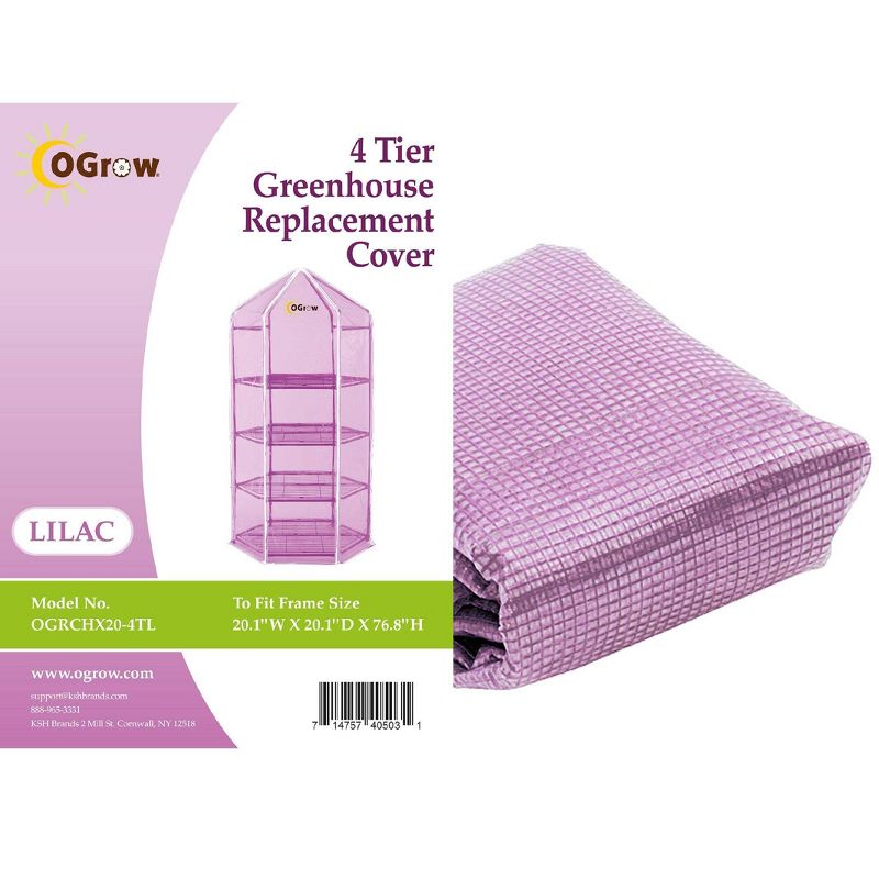 4 Tier Hexagonal Greenhouse Replacement Cover Lilac - OGrow
