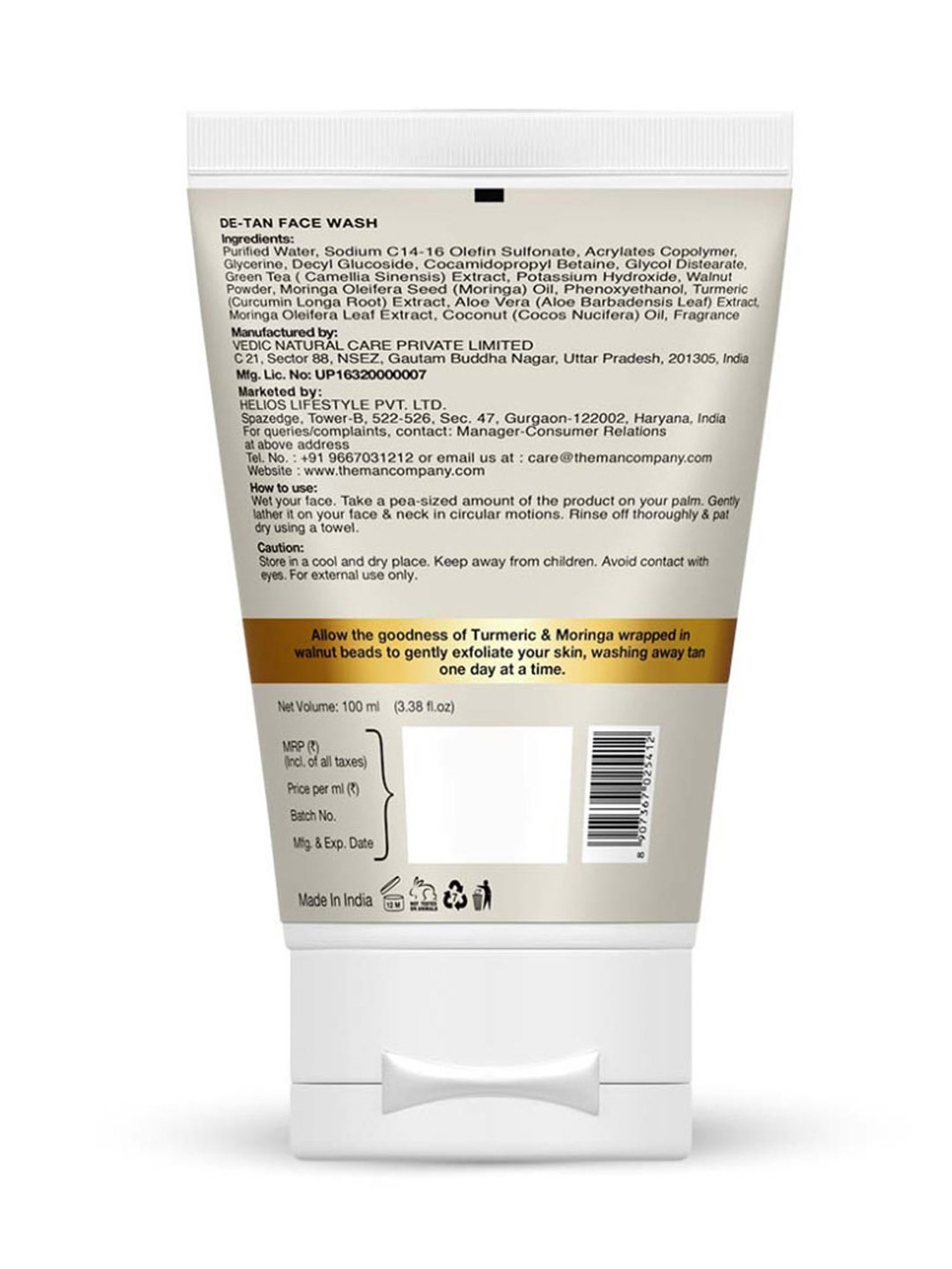 Mancode Detoxifying De Tan, Vitamin C & Acne Control Tea Tree Foaming Facewash (Pack of 3)