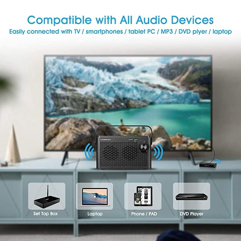 TV Speakers for Hard of Hearing Portable TV Soundbox Seniors Hearing Assistance Speaker for TV with Headphone Jack TV Need Audio Output or 35mm Jack