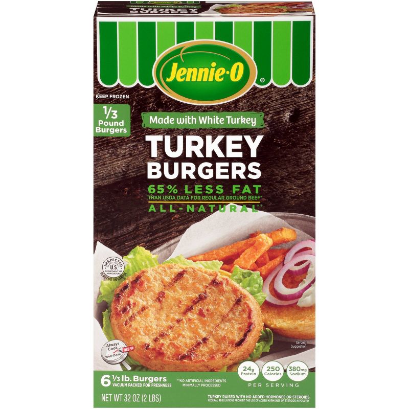 Jennie-O All-Natural White Turkey Burgers - 32oz/6ct