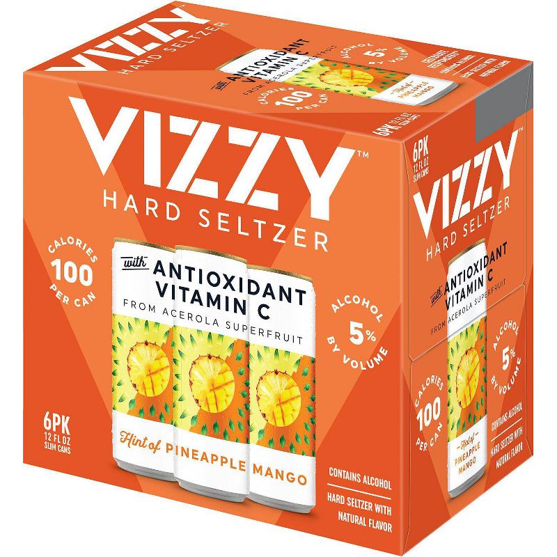 Vizzy Pineapple Mango Hard Seltzer - 6pk/12 fl oz Slim Cans