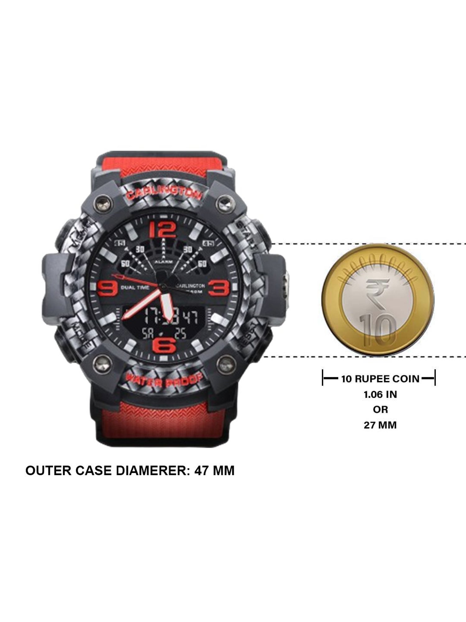 Carlington Endurance 9103 Red Chronograph Watch for Men
