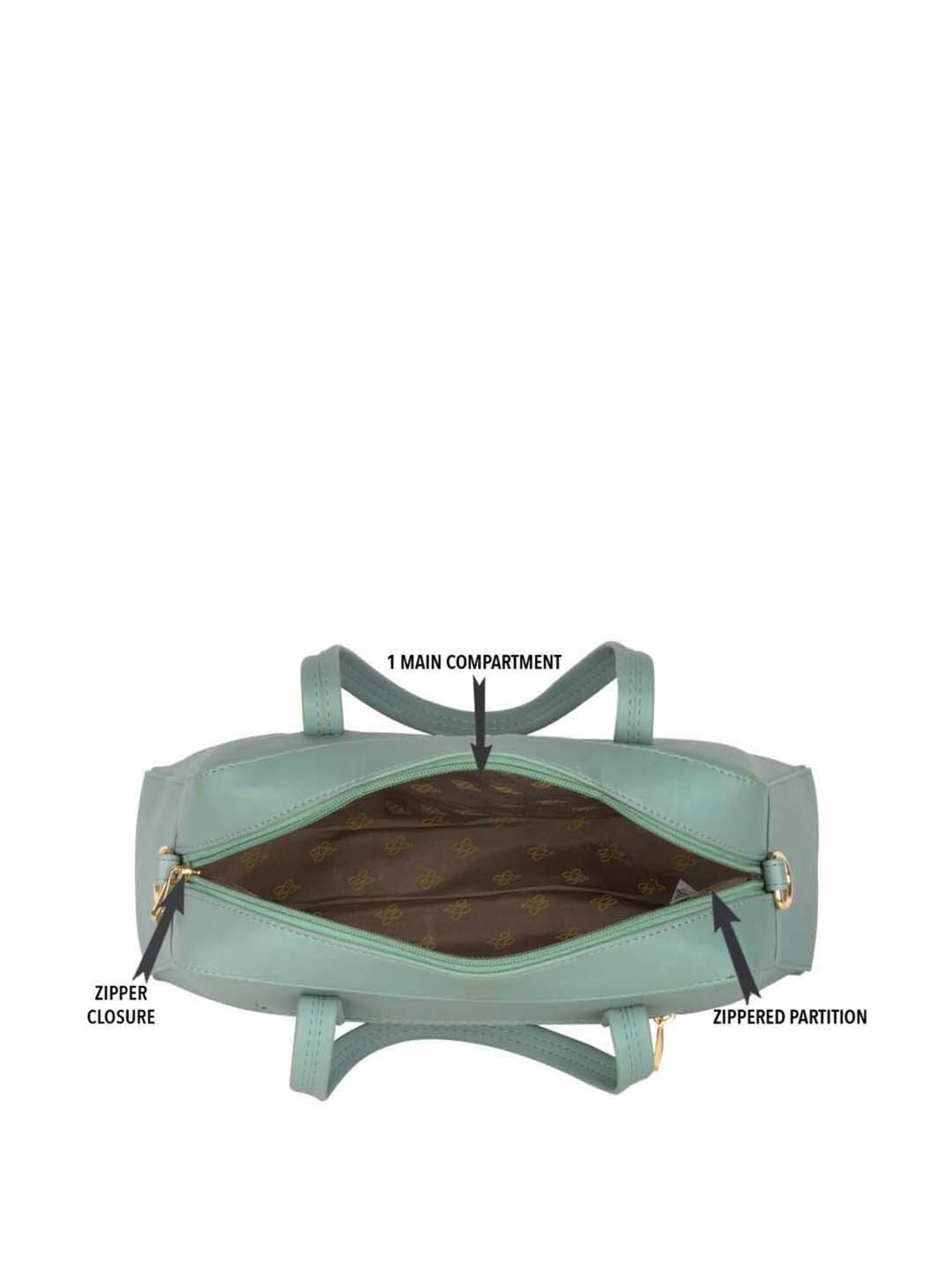 Baggit Green Solid Medium Handbag