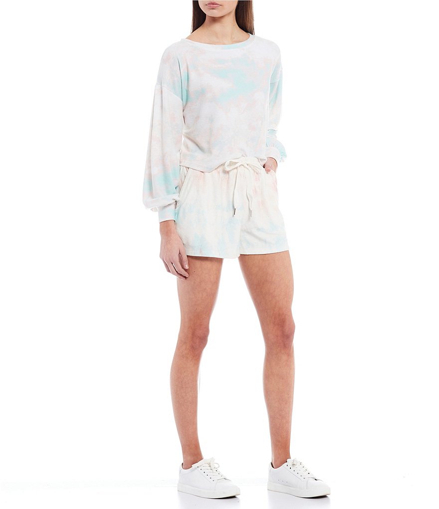 Coco + Jaimeson Coordinating Long Puff Sleeve Tie-Dyed Hacci Top