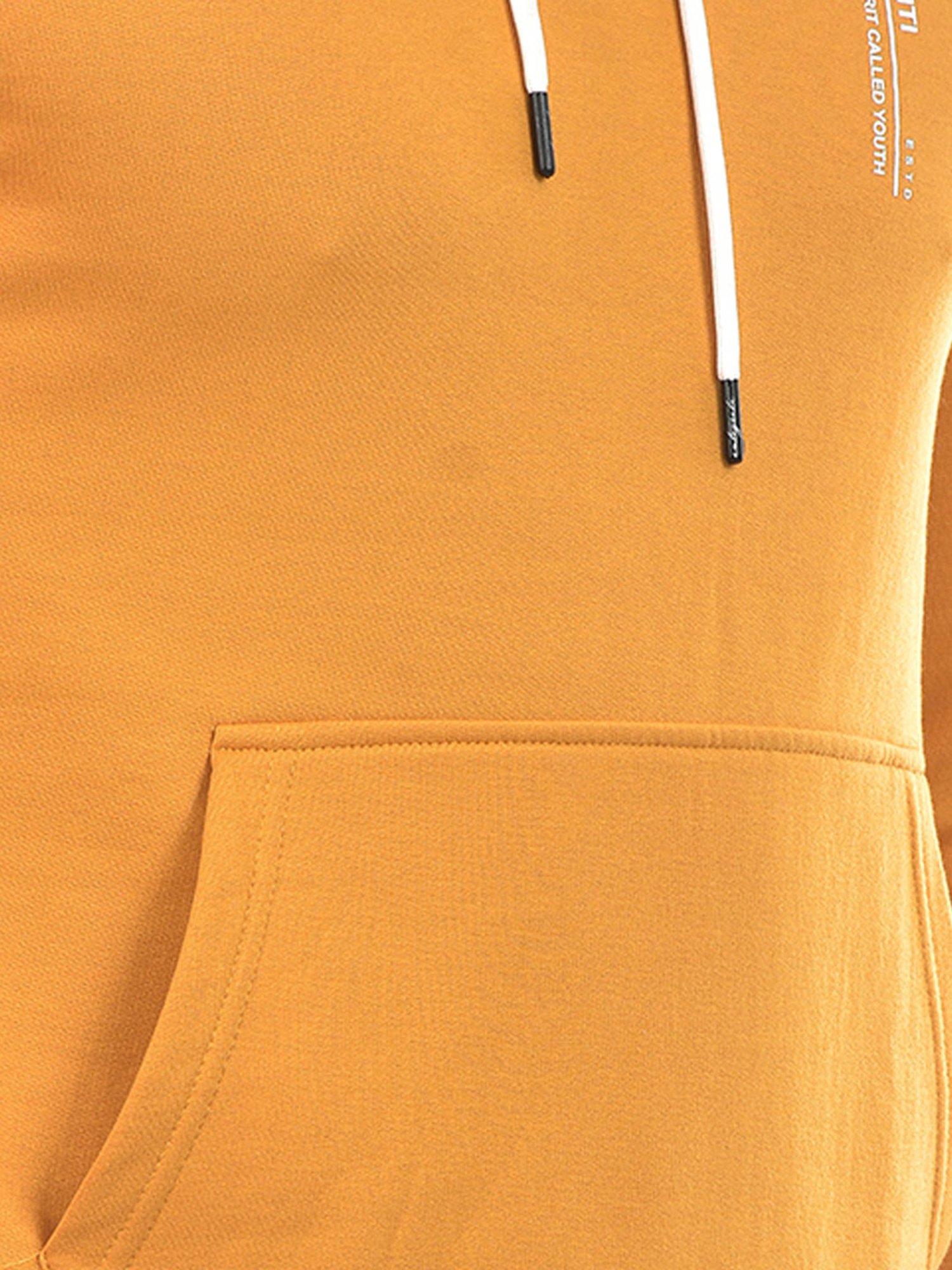 Integriti Mustard Regular Fit Hooded Sweatshirt
