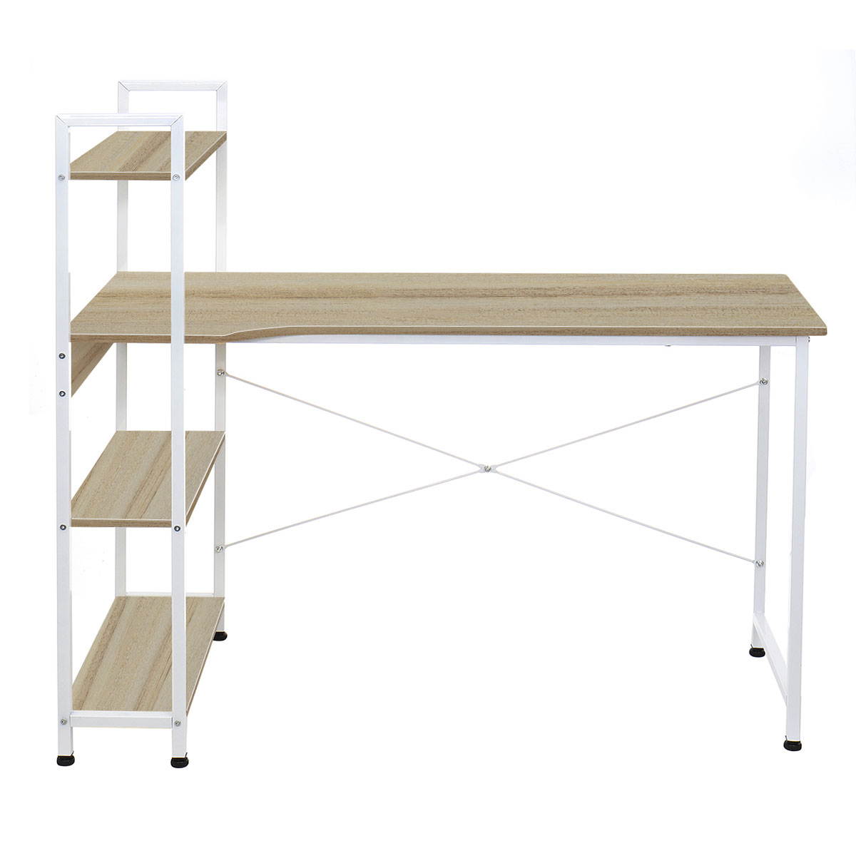 Computer Desk PC Laptop Table Bookshelf Study Home Office Workstation W/ Shelves