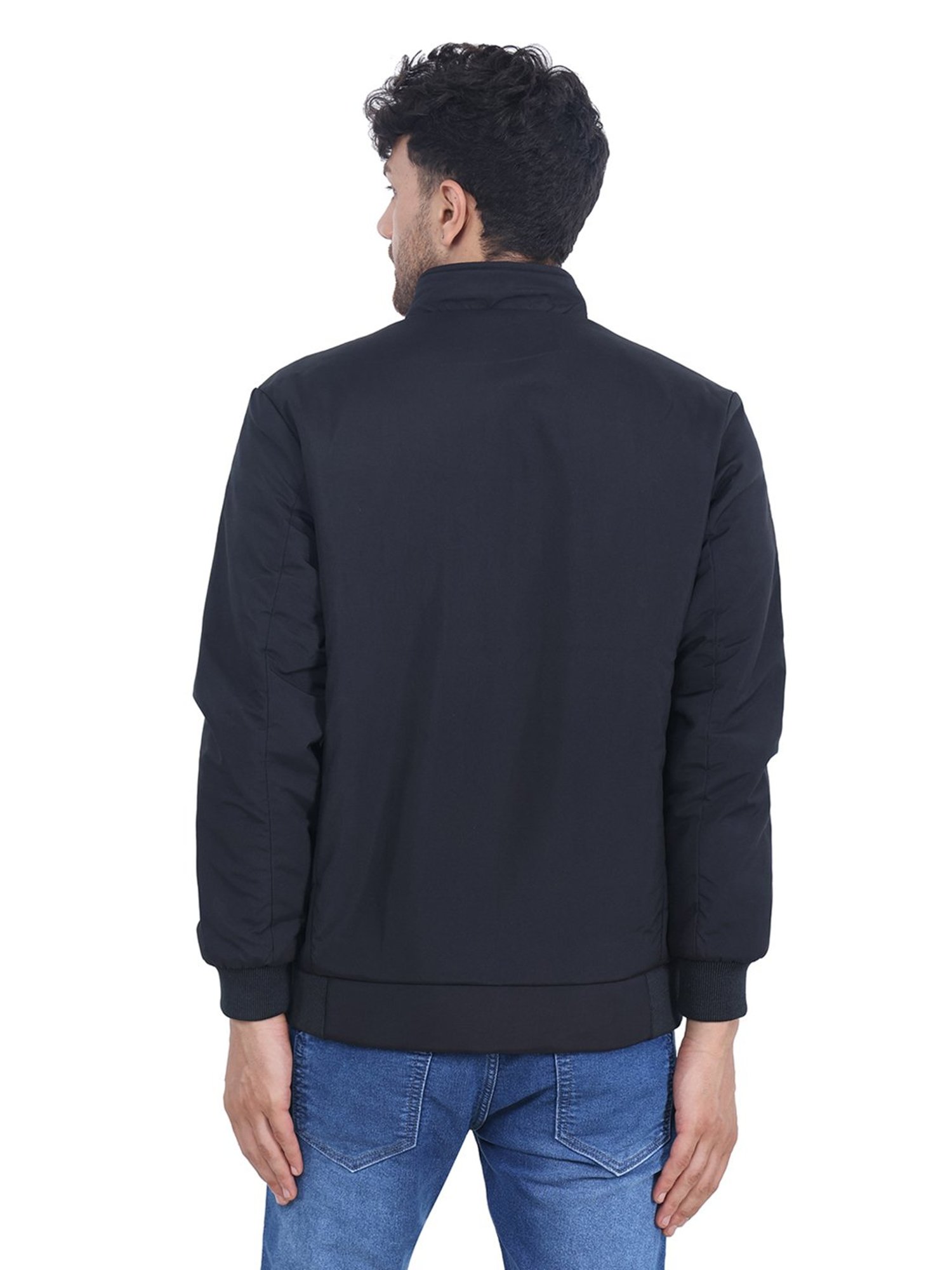 Dollar Black Regular Fit High Neck Jacket