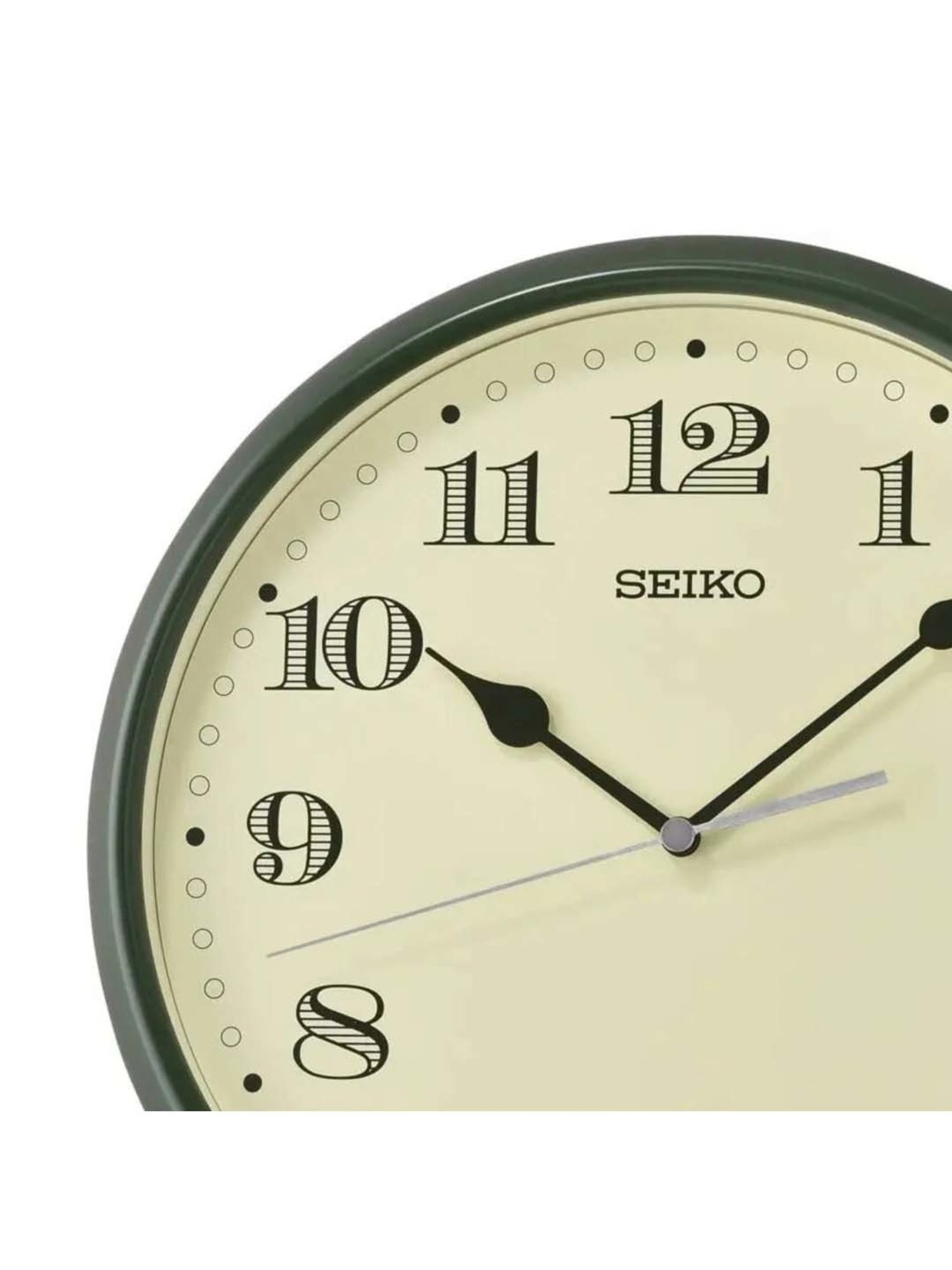 Seiko Green Plastic Classic Round Analog English Numbers Wall Clock