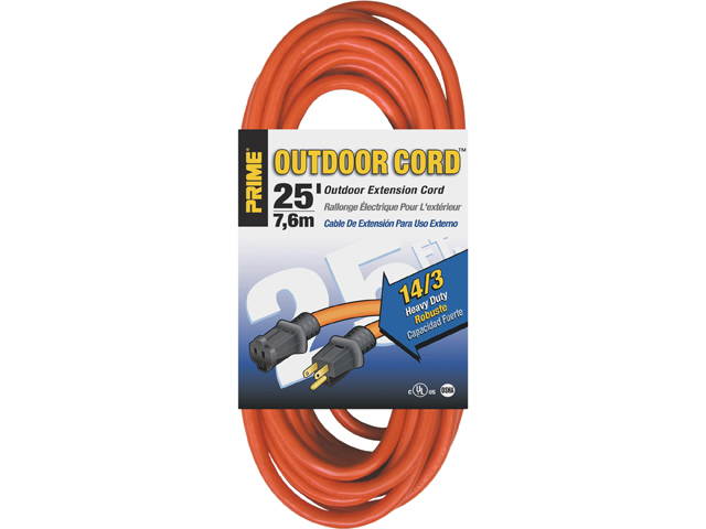 Prime Wire Model EC501725 25 ft. 14/3 SJTW Heavy Duty Outdoor Extension Cord