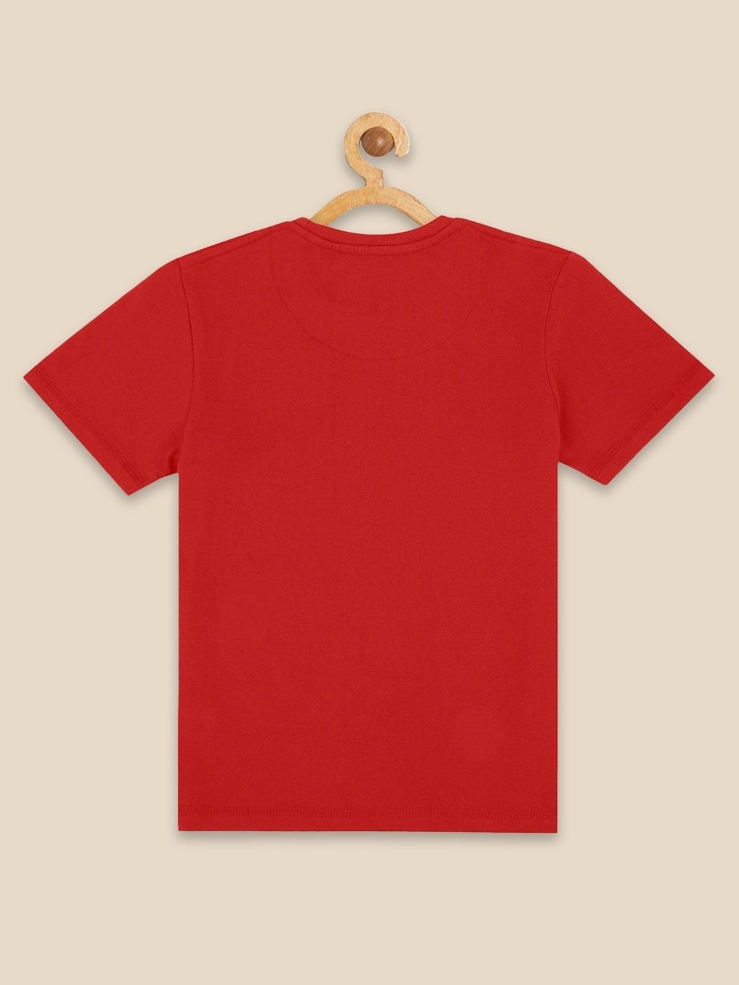 Kidsville Red Cotton Printed T-Shirt