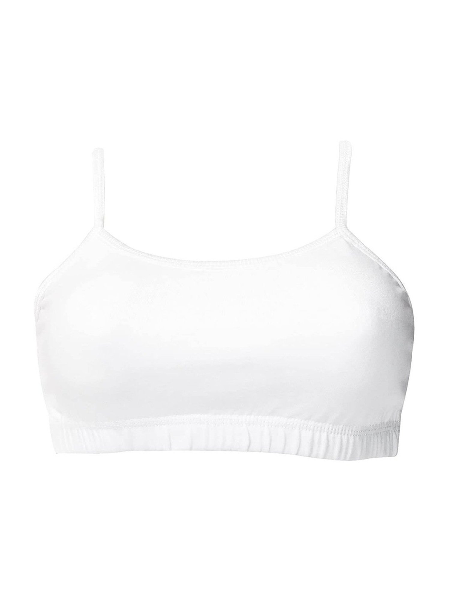 D'chica Kids White Cotton Bras - Pack of 2