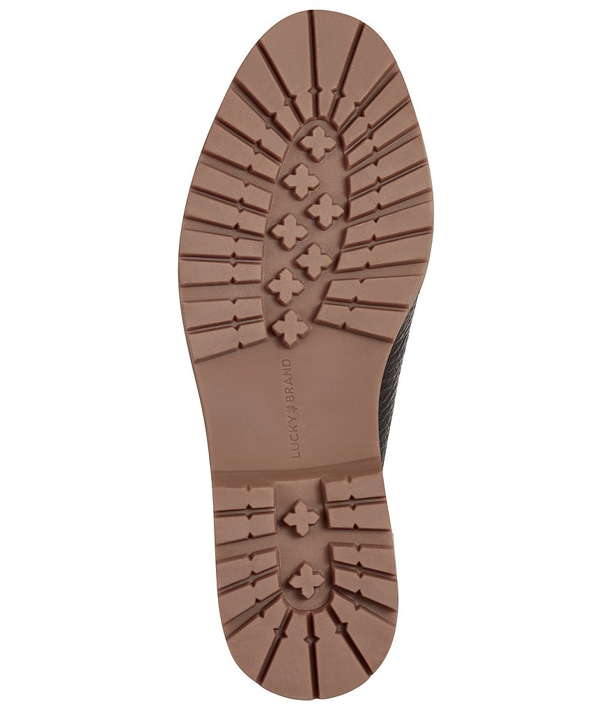 Lucky Brand Tamio Leather Knot Bow Detail Lug Sole Loafers