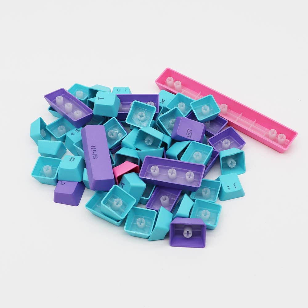 CUUWE 61 PBT Keycaps for 60 Percent Keyboard, Backlit Keycap Set for Mechanical Gaming Keyboard OEM Profile Keycaps with Key Puller for Cherry MX Switches GH60/RK61/GK61/Annie pro 2