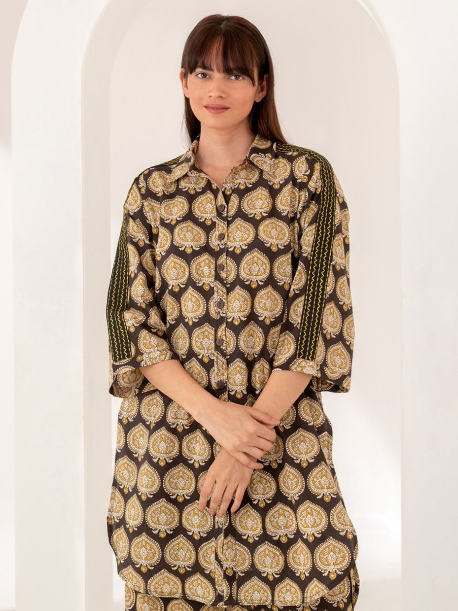 Kameez By Pooja Brown Shirt with Pant