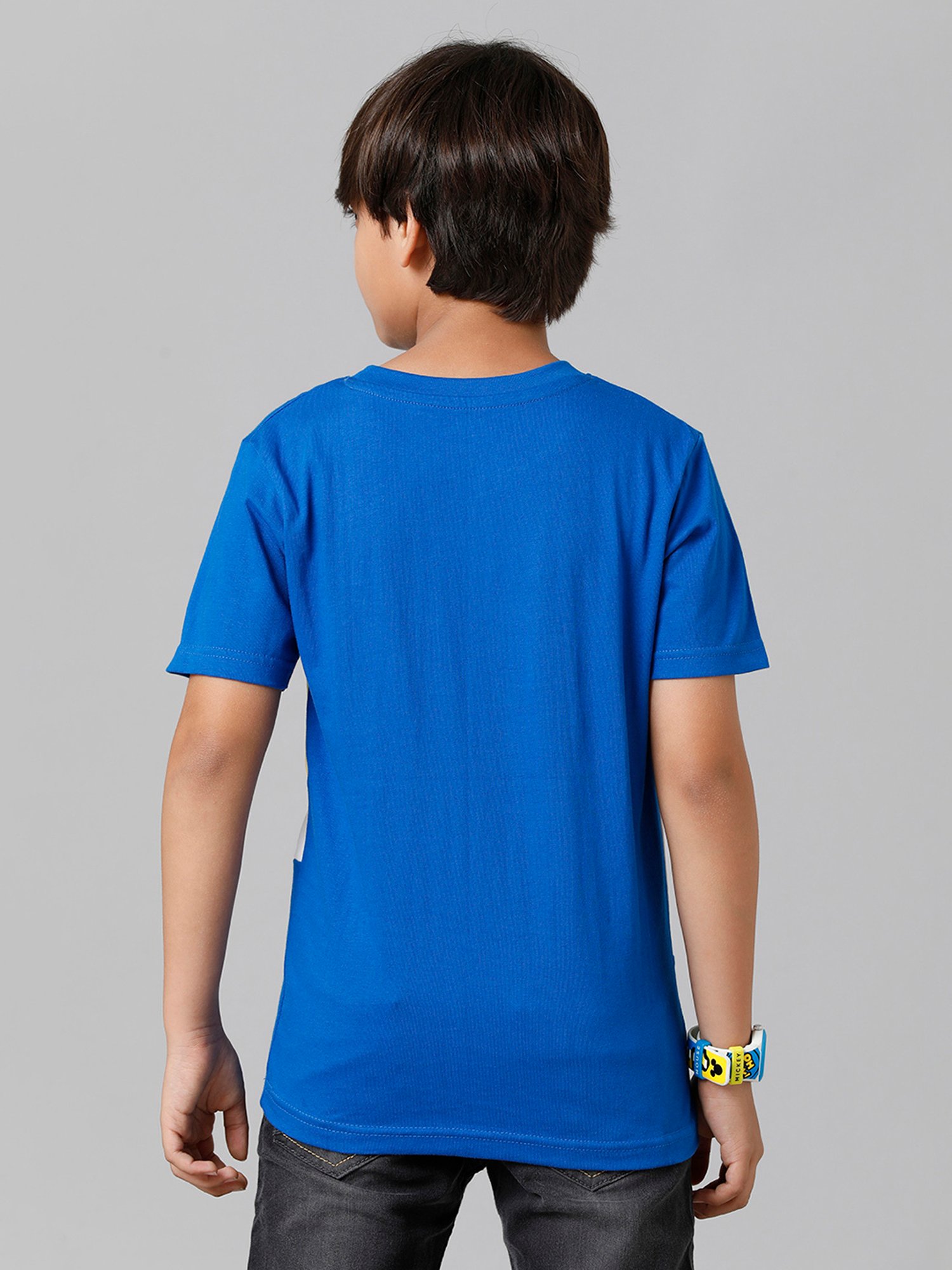 Under Fourteen Only Kids Blue Color Block T-Shirt