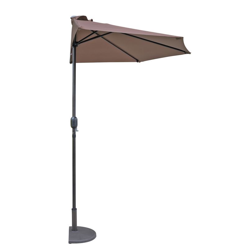 Lanai 8.75' x 4.375' Half Umbrella - Coffee - Island Umbrella