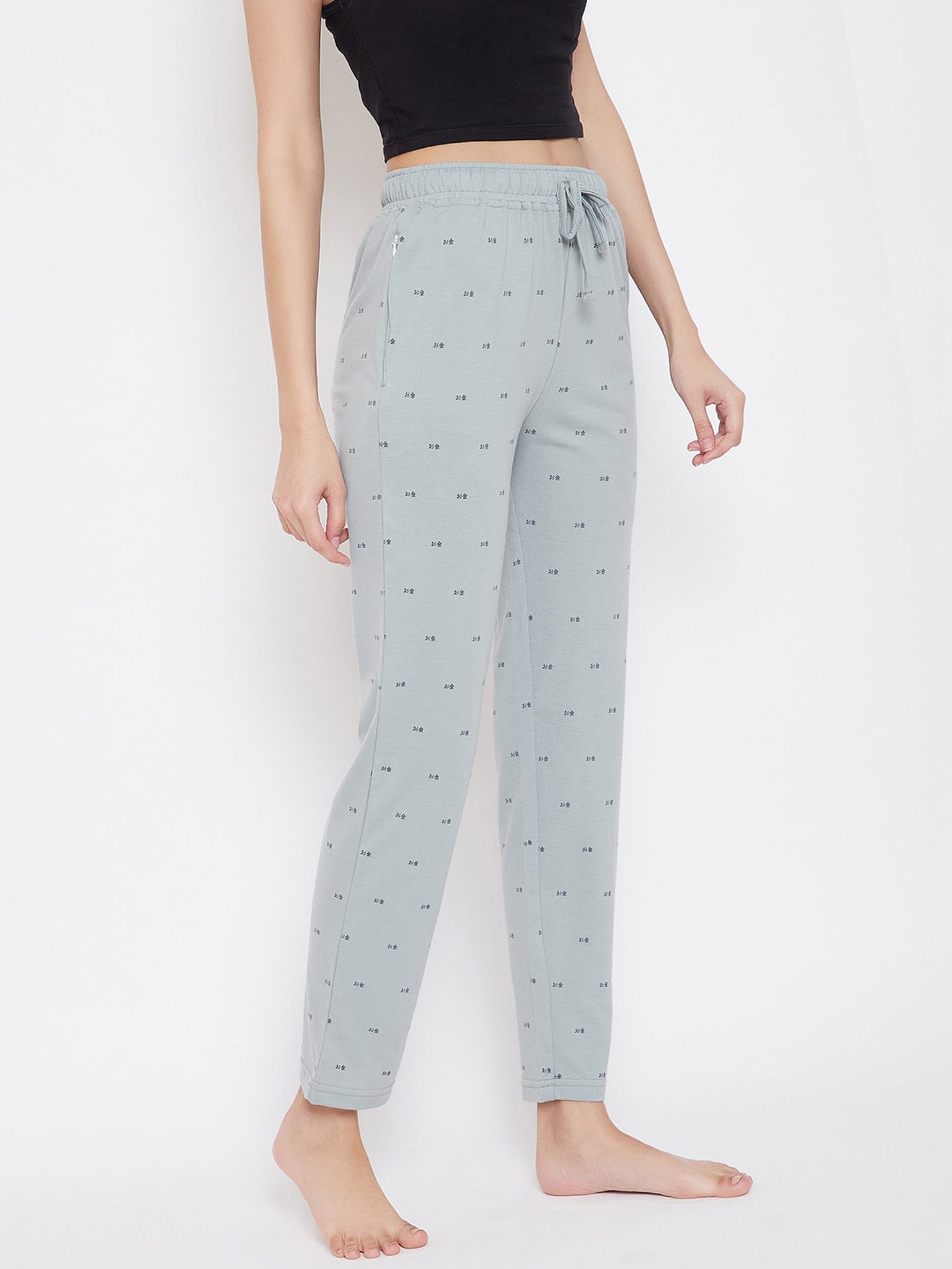 Okane Ice Green Printed Pyjamas