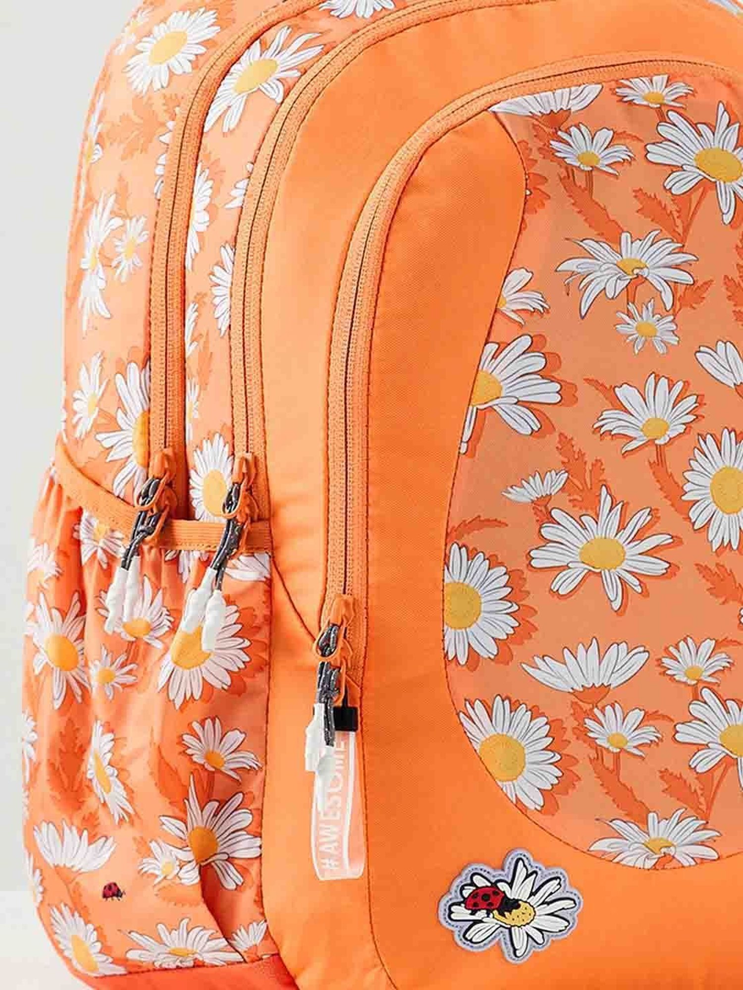 Wiki Back to School 3 Orange Polyester Printed Backpack - 31 Ltrs