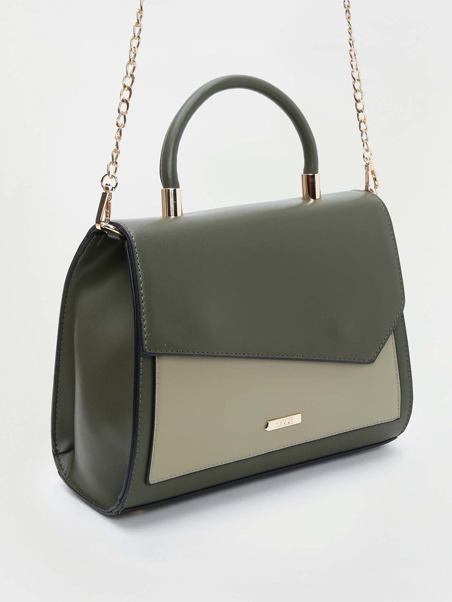 Code by Lifestyle Dark Olive Satchel Handbag