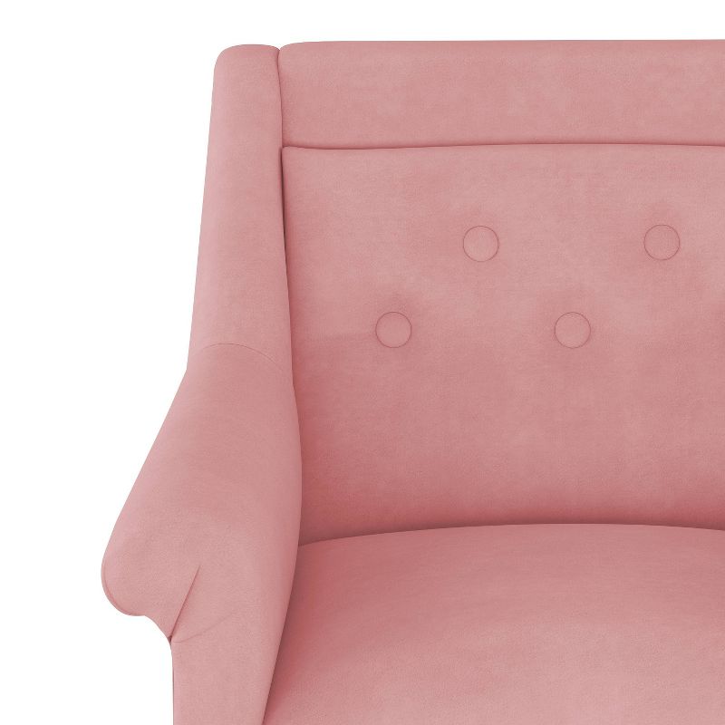 Kids' Hadley Microfiber Button Tufted Chair Light Pink - Skyline Furniture