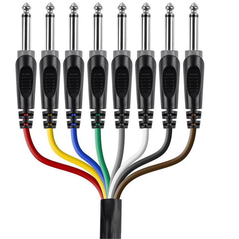 Monoprice 8-Channel 1/4 Inch TS Male to 1/4 Inch TS Male Snake 26AWG Cable C/d - 6 Feet With 8 Balanced Mono / Unbalanced Stereo Lines