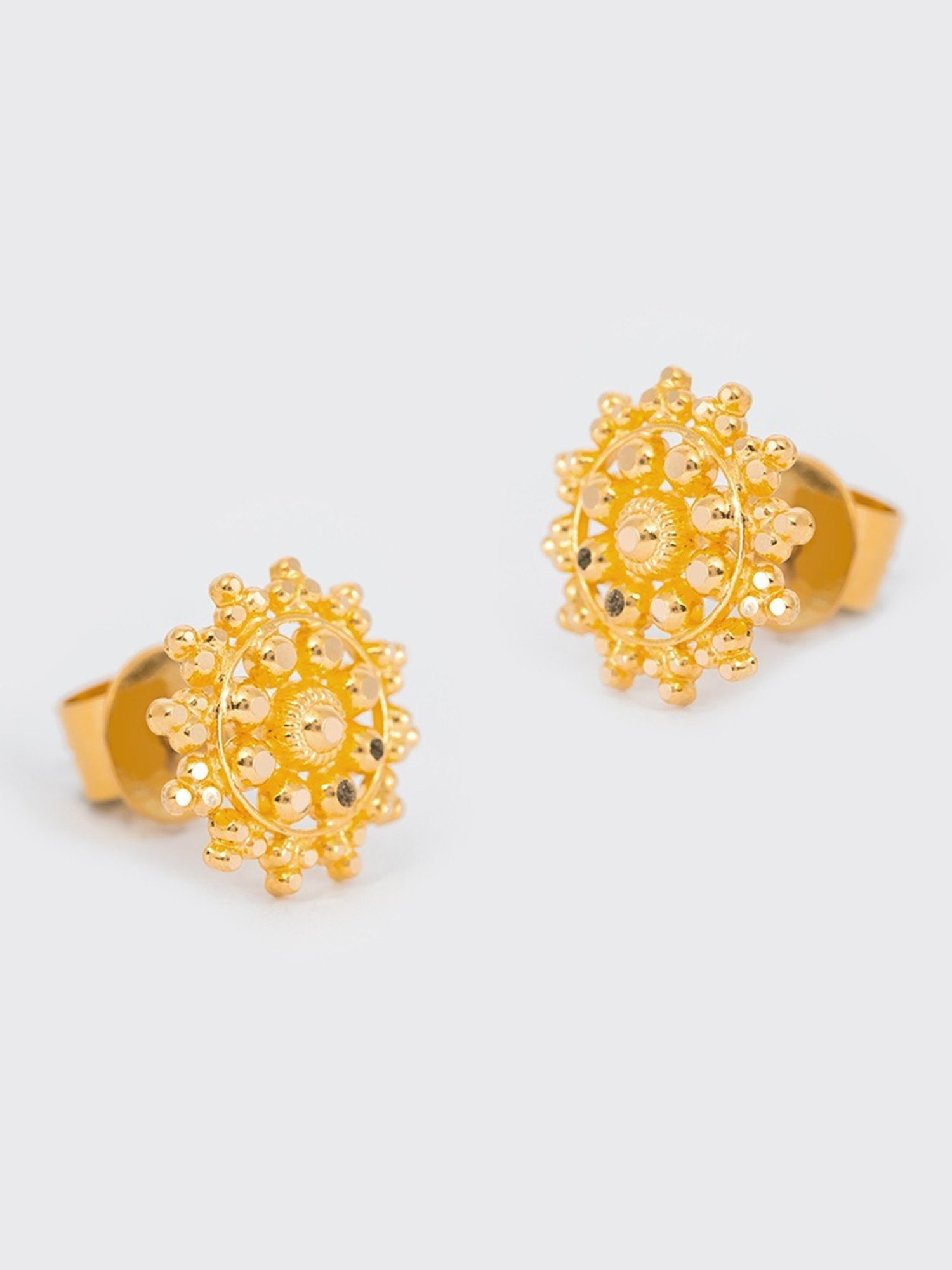 P.N.Gadgil Jewellers 22k Yellow Gold Cultural Touch Stud Earrings