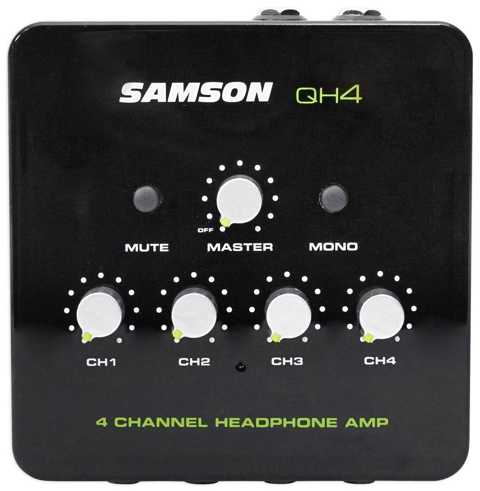 SAMSON QH4 4-Channel Studio/Podcast Monitoring Headphone Amplifier Amp
