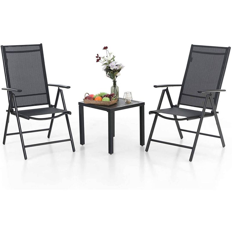 3pc Steel Bistro Set Gray - Nuu Garden