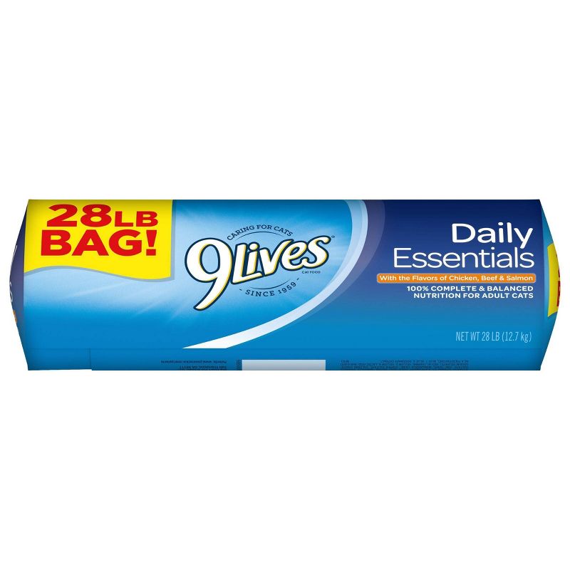 9Lives Daily Essentials Adult Salmon Chicken and Beef Dry Cat Food - 28lbs