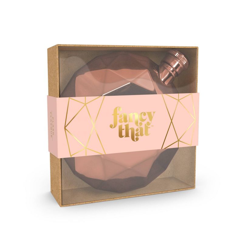 6oz Round Gem Flask Drinkware Set Pink/Gold