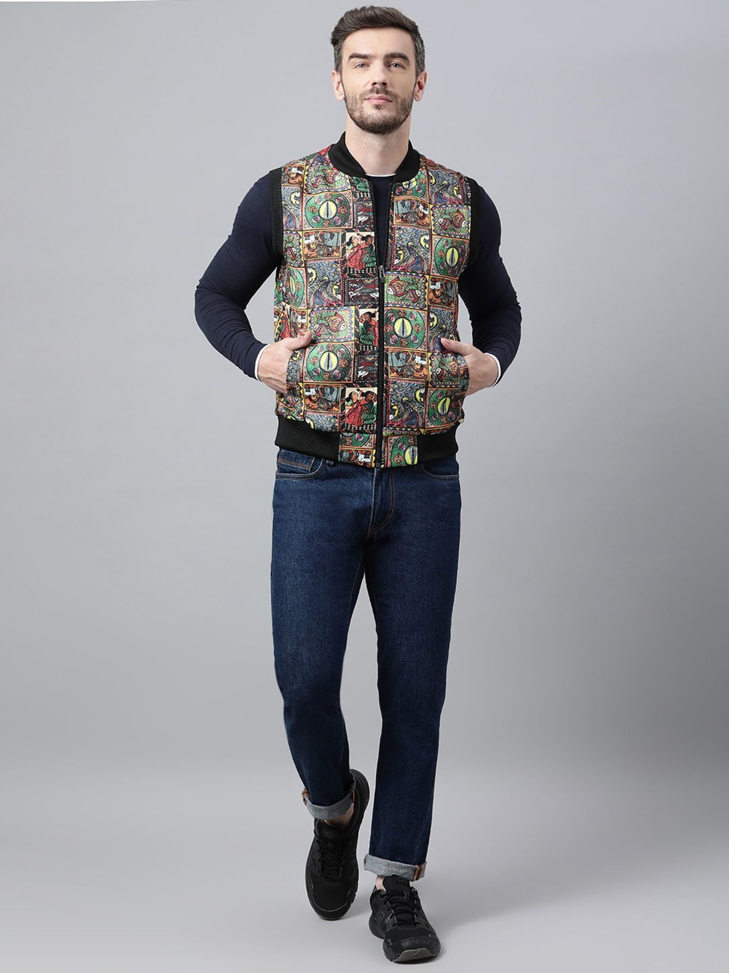 Hummel Grey Regular Fit Bomber Jacket