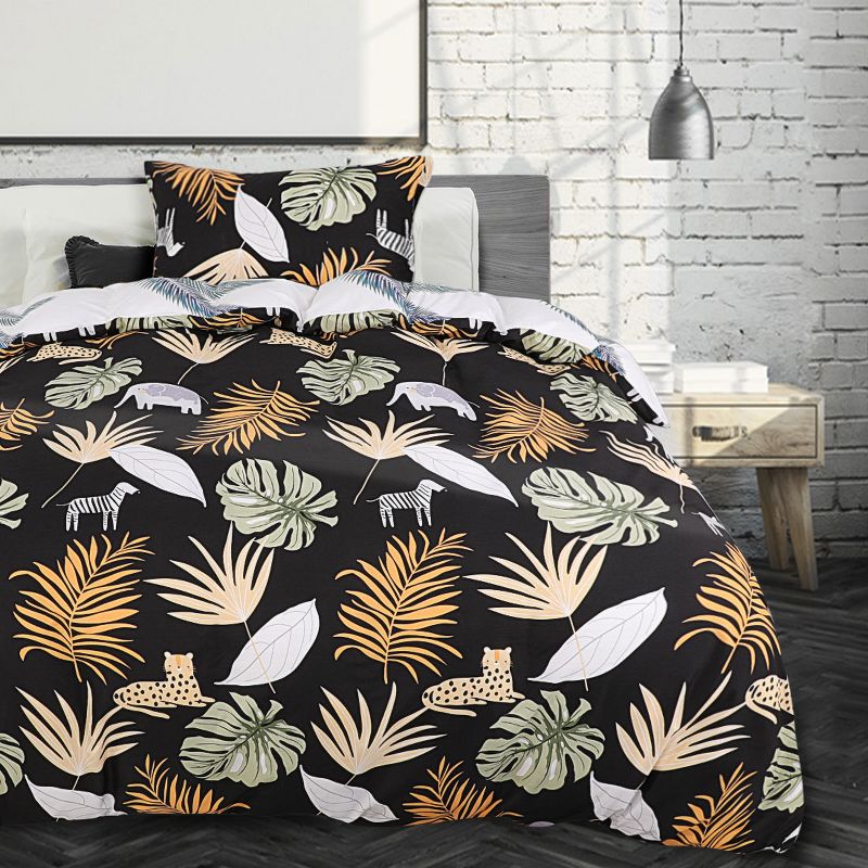 2 Pcs Twin Polyester Rain Forest Duvet Cover Bedding Sets Multicolor  - PiccoCasa